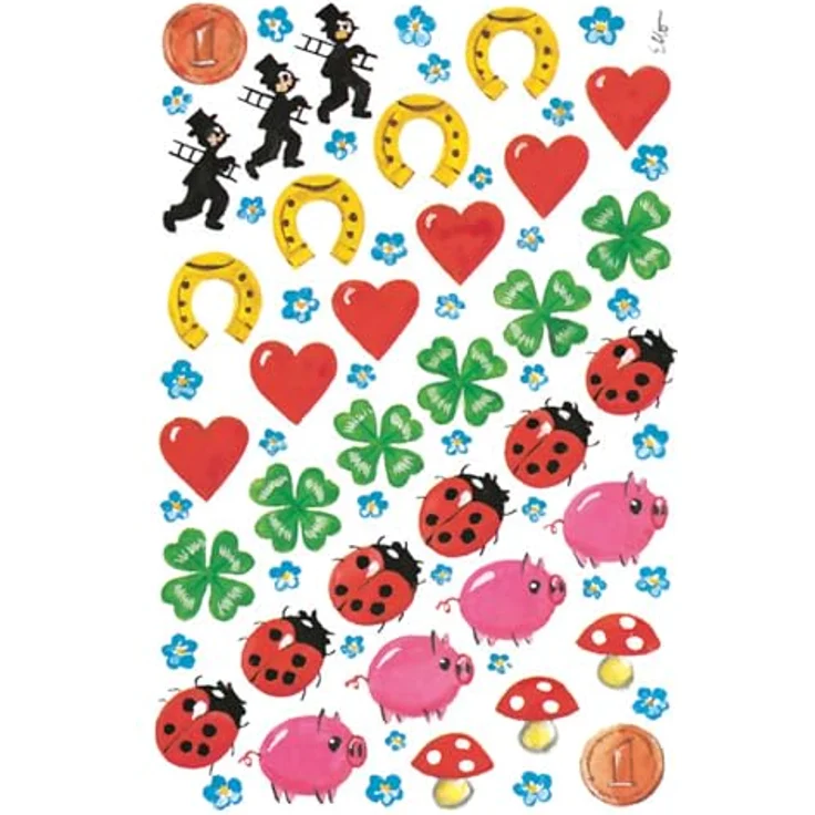 Glücks Papier Sticker Marienkäfer – Bild 2
