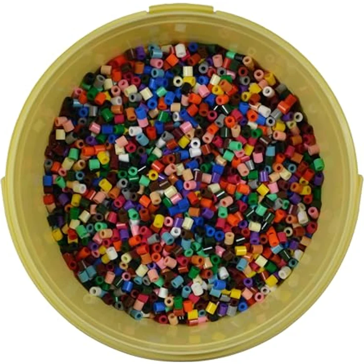 Hama Perlen Bügelperlen Hama Bügelperlen midi "Volltonmix" im Eimer - 10.000 Stück, bunte Bügelperlen in 22 Farben, 5 mm Durchmesser  – Bild 2