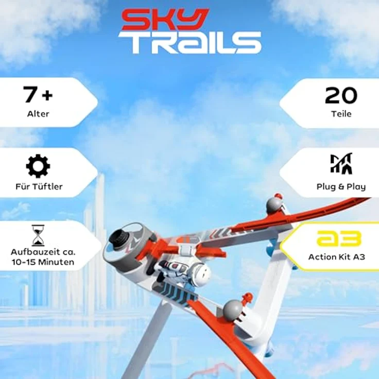 Sky Trails Flip Rail, Konstruktionsspielzeug mit Klapp-Mechanismus für dynamische Racing-Strecken, ab 7 Jahren, 71971 – Bild 2