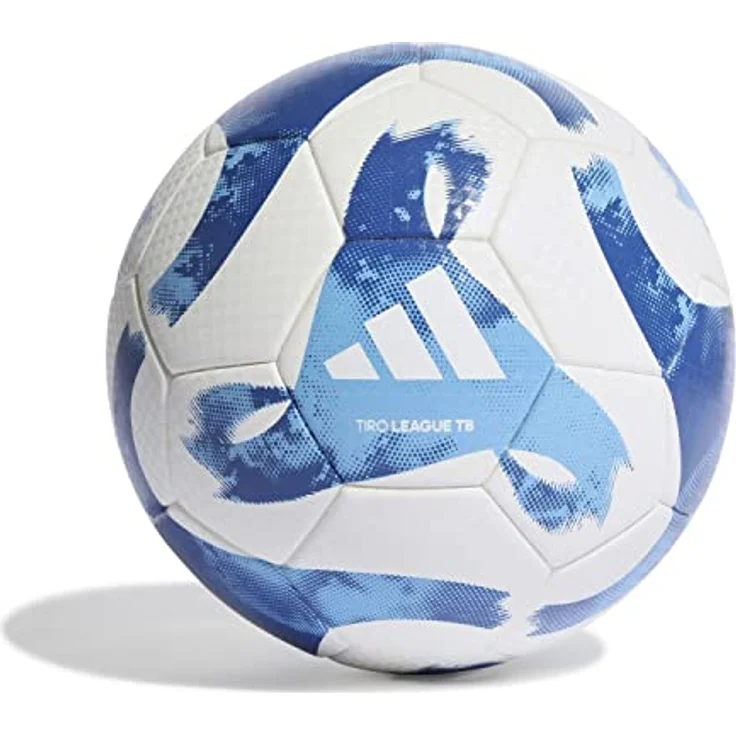 Adidas Unisex Ball (Thermal-Bonding) Tiro League Thermally Bonded Football, White/Team Royal Blue/Light Blue, HT2429, 4 – Bild 1