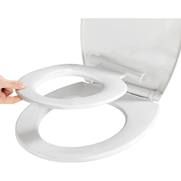 WENKO Kinder-WC-Sitz Syros Family, 2-in-1 mit Absenkautomatik, bruchstabiler Thermoplast, inklusive Kindersitz – Bild 6