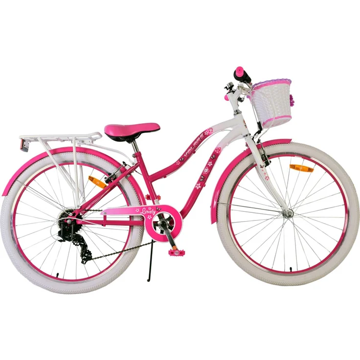 Volare Kinderfahrrad Lovely 26 Zoll Rosa, Mädchen Fahrrad mit 7 Gängen, Reflektoren und Klingel – Bild 1