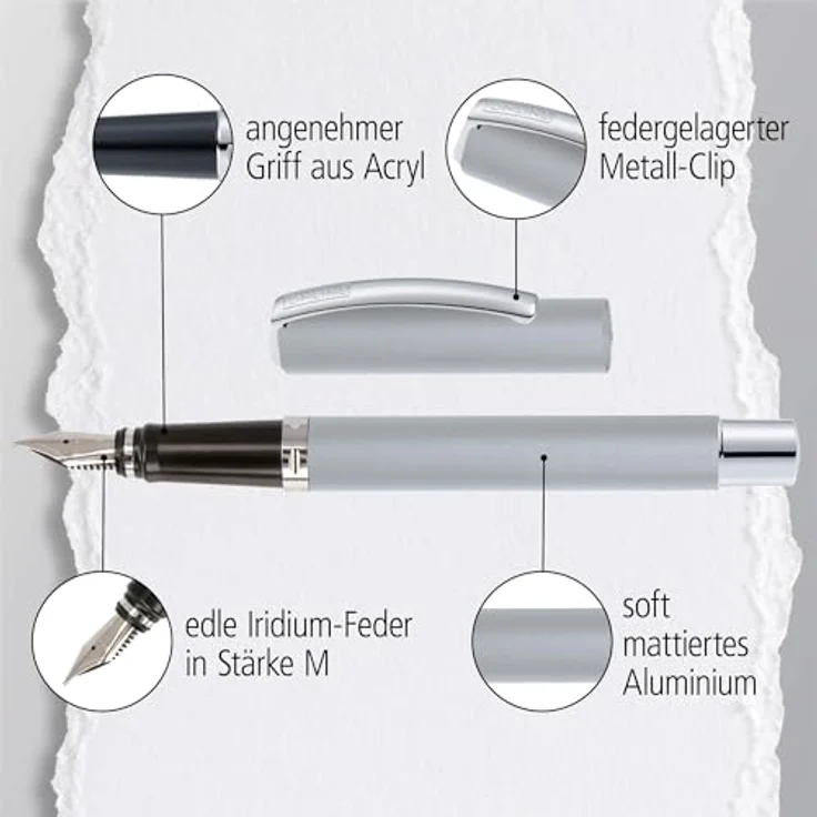 Online Pen Füller Vision Füllhalter aus Aluminium, Iridium-Feder, Geschenkbox – Bild 6