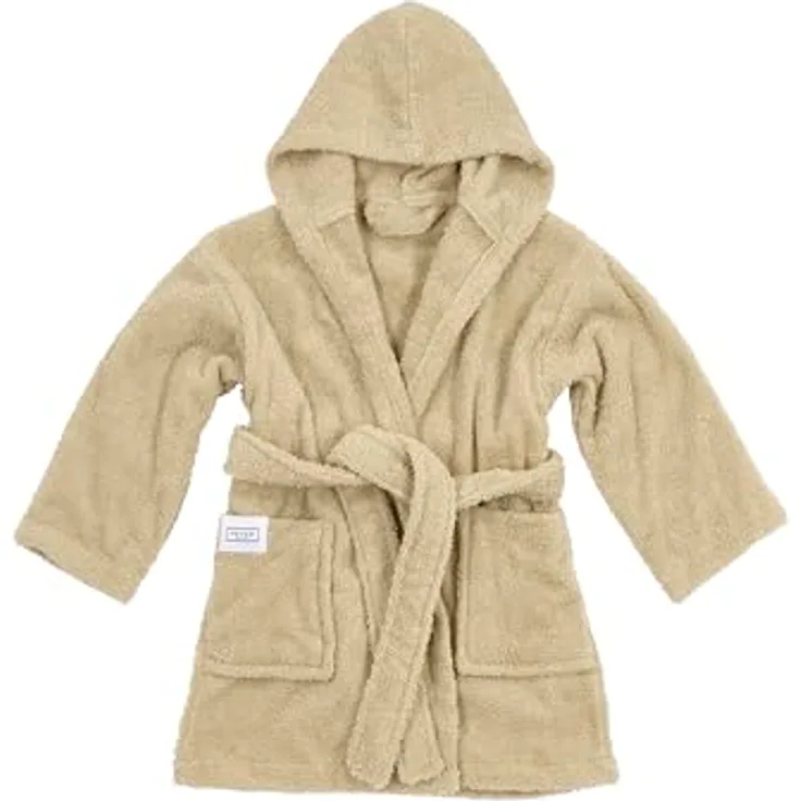 Meyco Baby Babybademantel Uni Sand, Baumwolle, Hochwertiges Frottee, 86/92