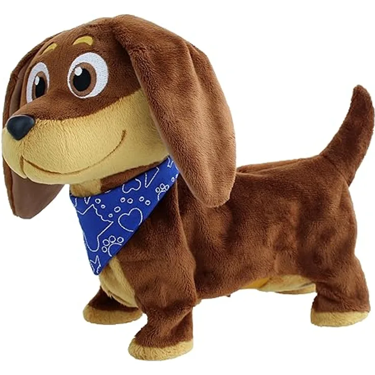Goliath Animagic Diggles Dackel, interaktives Plüschtier mit Bewegungen und Geräuschen für Kinder ab 2 Jahren, läuft und bellt, perfektes Geschenk