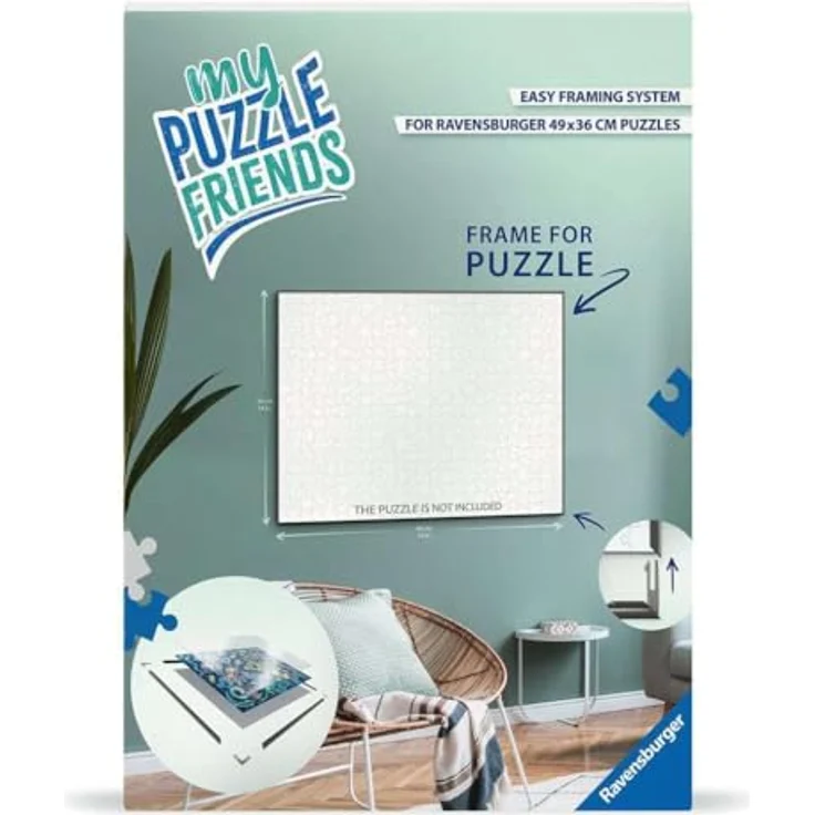 Ravensburger 12001247 Rahmen, weiß, 17900-Format 50 x 37 cm, passend für 500 Teile Puzzles, DIY Deko Kit – Bild 1