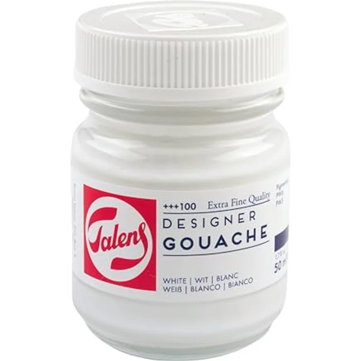 Talens Pintura de Gouache Blanca 50 ml, hochwertige Malfarbe in Weiß – Bild 2