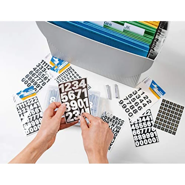 HERMA 4159 Zahlen Aufkleber schwarz 0-9, Schriftgröße 10 mm, 71 Stück, selbstklebend, wetterfest, klein, Nummer Ziffer Klebezahlen Sticker Hausnummern aus Folie zum Aufkleben, transparent – Bild 5