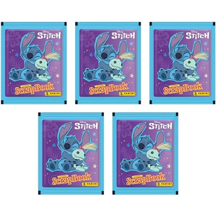 Panini Mein Super-Scrapbook-Album mit 3 Taschen und 45 Stickern, bunte Stitch-Kollektion, inkl. Postkarten und Lesezeichen – Bild 2