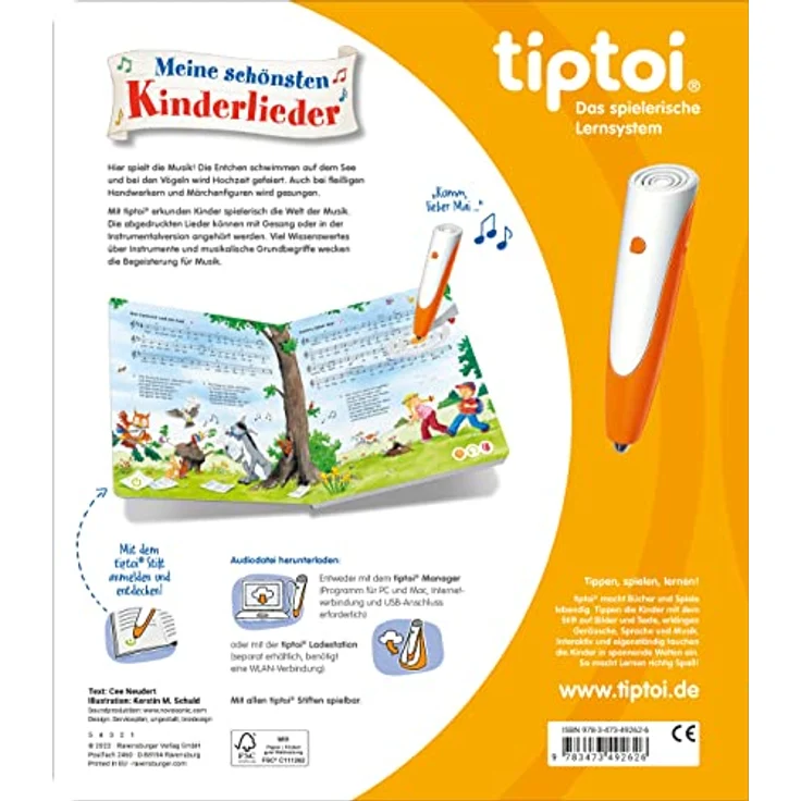 Ravensburger tiptoi® Buch - Meine schönsten Kinderlieder - Interaktives Kinderbuch mit beliebten Melodien und Klängen – Bild 2