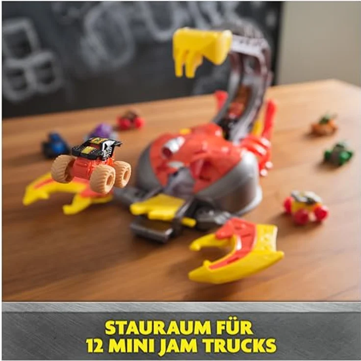 Monster Jam El Toro Loco Venom Velocity Scorpion, Spielset mit 2 Druckguss-Trucks und verstellbarer Rampe, Maßstab 1:87 – Bild 5