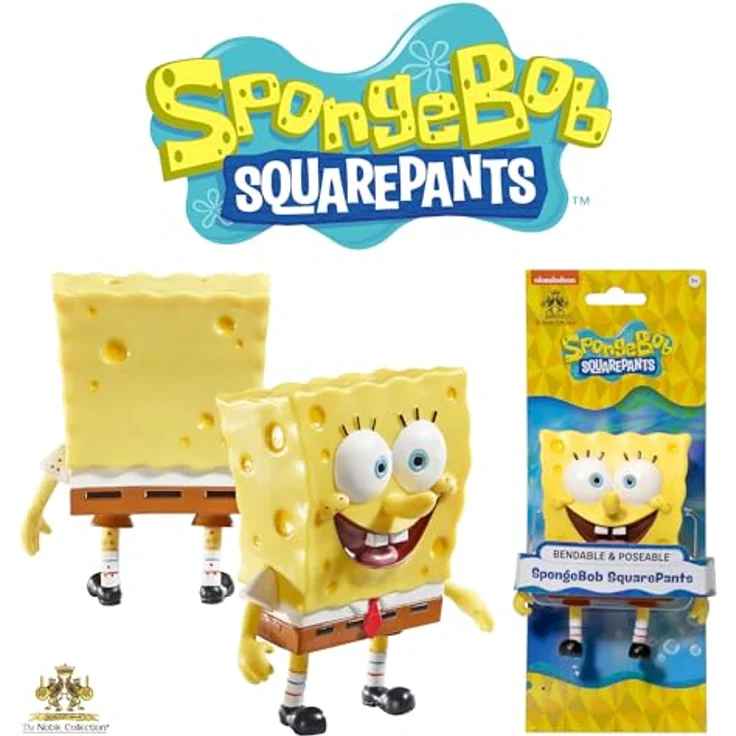 The Noble Collection Biegbarer Spongebob Schwammkopf, ca. 12 cm große Sammelfigur mit flexibler Bauweise und originalgetreuem Design – Bild 4