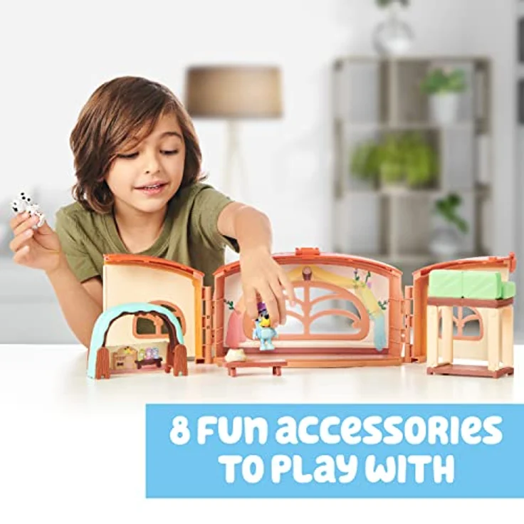 Blueys Calypso Schulspielset, Sammelfiguren Set mit Bluey und Chloe, orange, mit Zubehör und Aufklebern – Bild 5