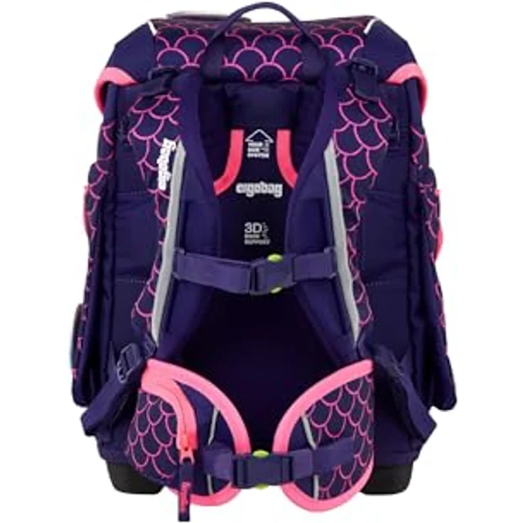 ergobag cubo Set ergonomischer Schulranzen 5-teilig, höhenverstellbar, vielseitige Organisation, standfest und reflektierend, für 1. Klasse Grundschule – Bild 5