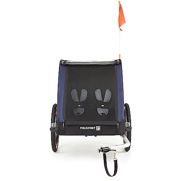 Polisport Fahrradkinderanhänger Trailer + Stroller 75102120, 2-in-1 mit Buggyfunktion, faltbar, für 1-2 Kinder, Sicherheitsmerkmale und Wasserabweisendes Gewebe – Bild 4
