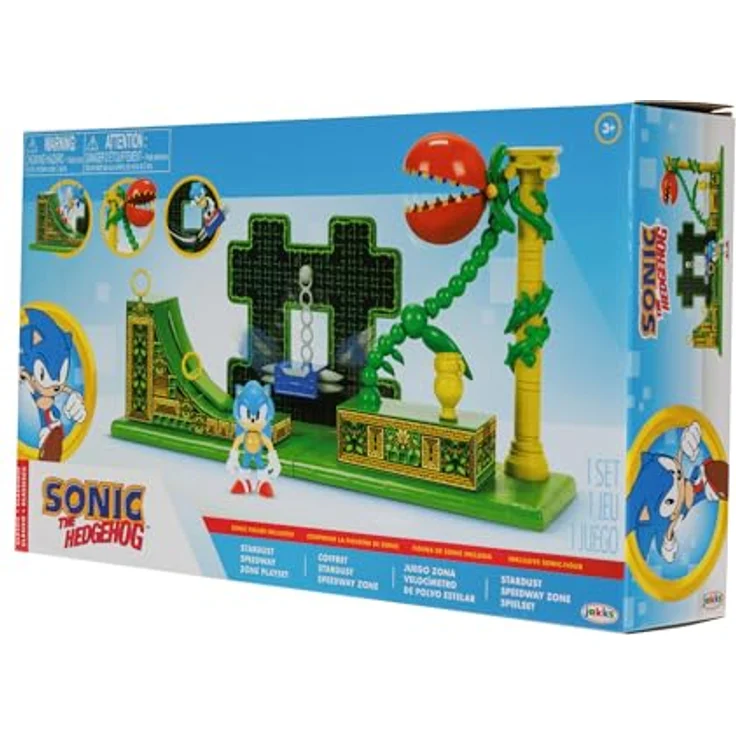 Jakks Pacific Sonic the Hedgehog Stardust Speedway Zone Spielset, inkl. 6,5 cm Figur, detailreiche Nachbildung für kreative Abenteuer – Bild 7