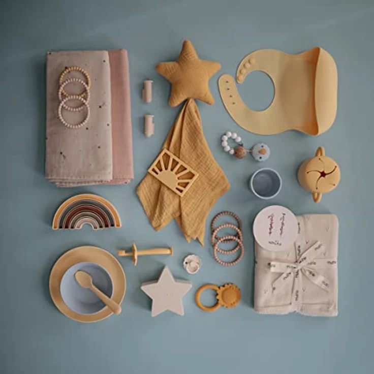 Mushie Fingerzahnbürste für Babys, 2er Packung aus lebensmittelechtem Silikon, beruhigend für Zahnfleisch, Farbe Erröten/Shifting Sand – Bild 5