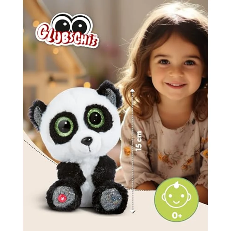 NICI GLUBSCHIS Panda Peppino 15cm I Schlenkernder Kuscheltier Panda mit großen Glitzeraugen I Plüschtier für Schmusetierliebhaber I Stofftier – 49294 – Bild 2