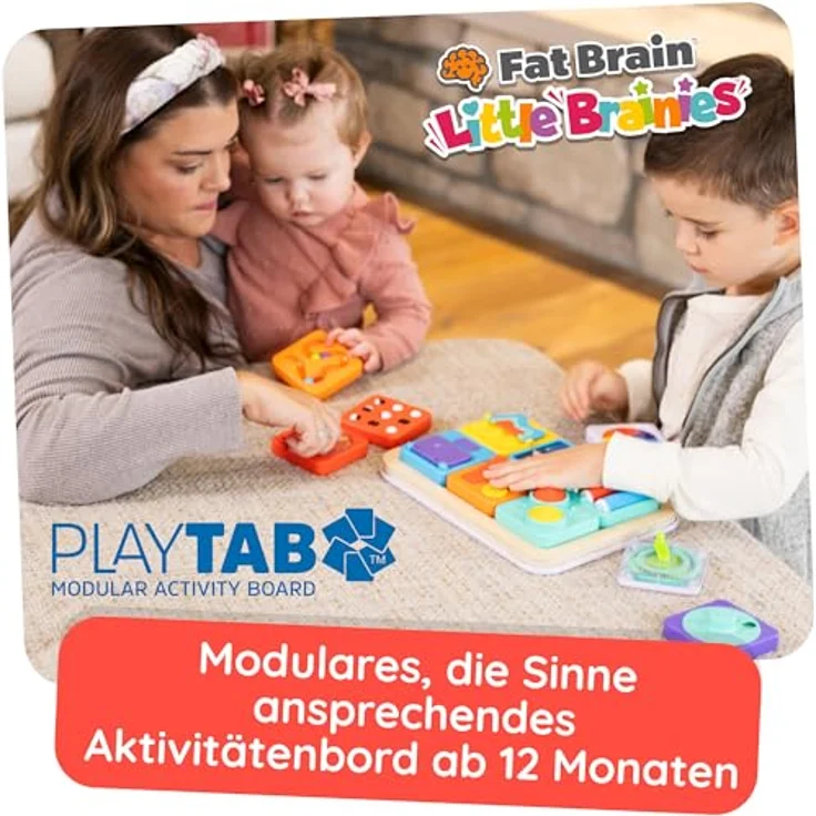 Fat Brain Play Tab Essential Set, modulares sensorisches Spielzeug mit 6 austauschbaren Modulen, ab 12 Monaten geeignet – Bild 3