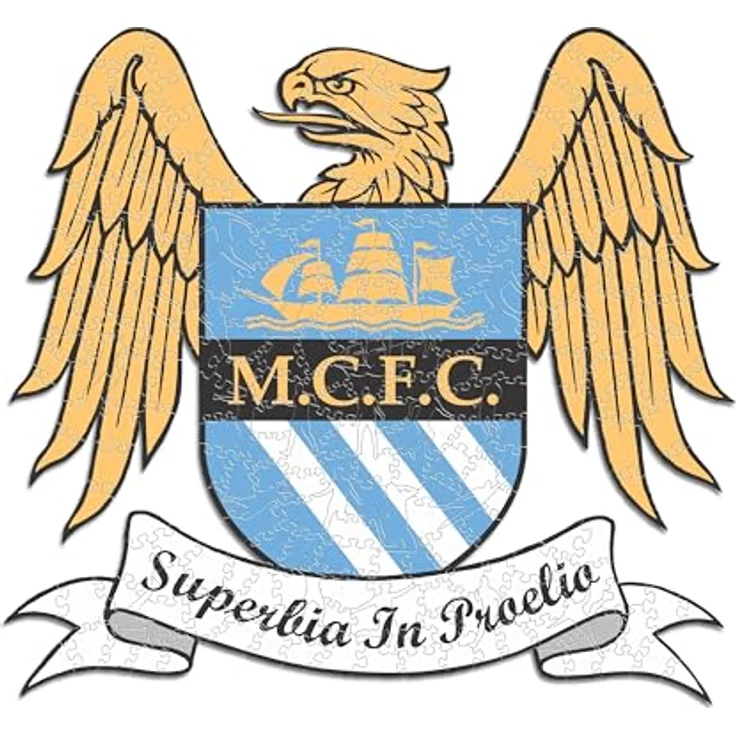 Iconic Puzzles, Manchester City Retro Crest Holzpuzzle, Größe M, 270 Teile, bunt – Bild 3