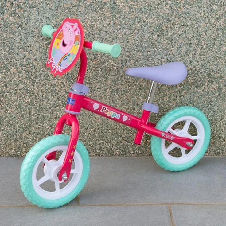 Peppa Pig Balance-Fahrrad ohne Pedale, 70 x 41 x 50 cm, höhenverstellbar, max. 20 kg, 2 pannensichere Gummiräder, offizielle Lizenz, ab 2 Jahren (77756) – Bild 2