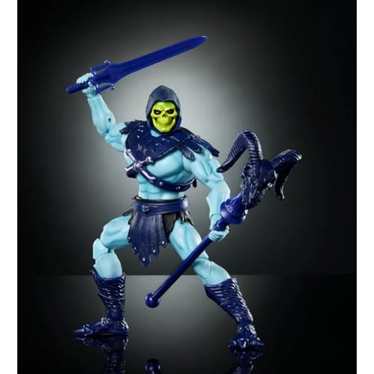 Masters of the Universe Masterverse Skeletor Vintage Collection, Actionfigur 18 cm mit Schwert und Stab, Blau und Violett – Bild 5