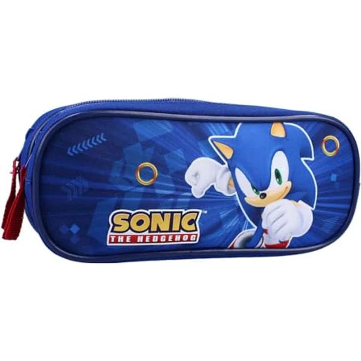 Vadobag Sonic Federmäppchen, blau, mit 2 Fächern für Schulsachen – Bild 2