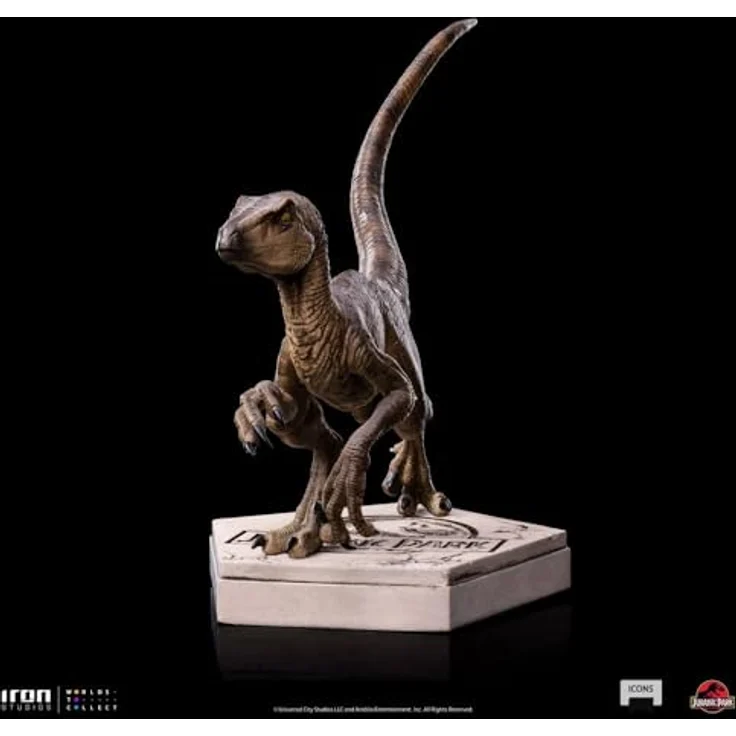 Iron Studios Jurassic Park - Velociraptor B - Detailreiche Resin Statue mit Logo-Base, 9 cm hoch – Bild 2
