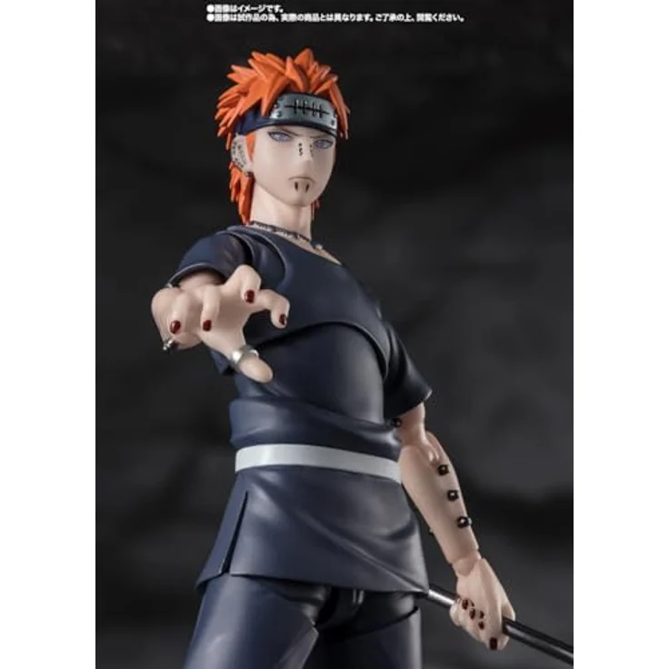 TAMASHII NATIONS Naruto Shippuden Pain Tendo - Six Path Rinnegan, S.H.Figuarts Actionfigur mit Akatsuki Umhang und optionalen Handteilen – Bild 5
