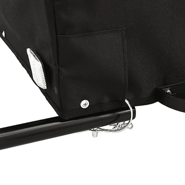 vidaXL Fahrradkinderanhänger Fahrradanhänger Schwarz und Rot 45 kg Eisen, Robustes Material, Praktisches Design, Maximale Tragfähigkeit – Bild 6