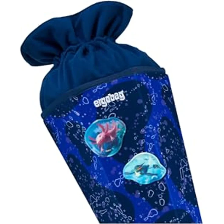ergobag Schultüte mit Kordelzug, 2-in-1 Aufbewahrungsbeutel aus 100% recyceltem Material, individuell gestaltbar, für Jungen und Mädchen zur Einschulung – Bild 3