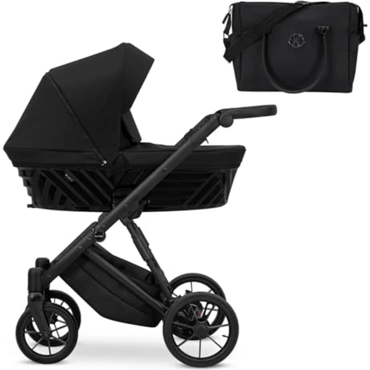 Kunert Ivento 2in1 Kombikinderwagen, tiefschwarz mit schwarzem Rahmen – Bild 4