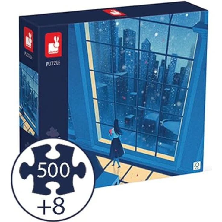 Janod Puzzle 500 Teile Die Blaue Nacht - Entspannendes Legespiel für Erwachsene und Teenager - Hochwertiges Papier - 48 cm x 34 cm, J02510 – Bild 3