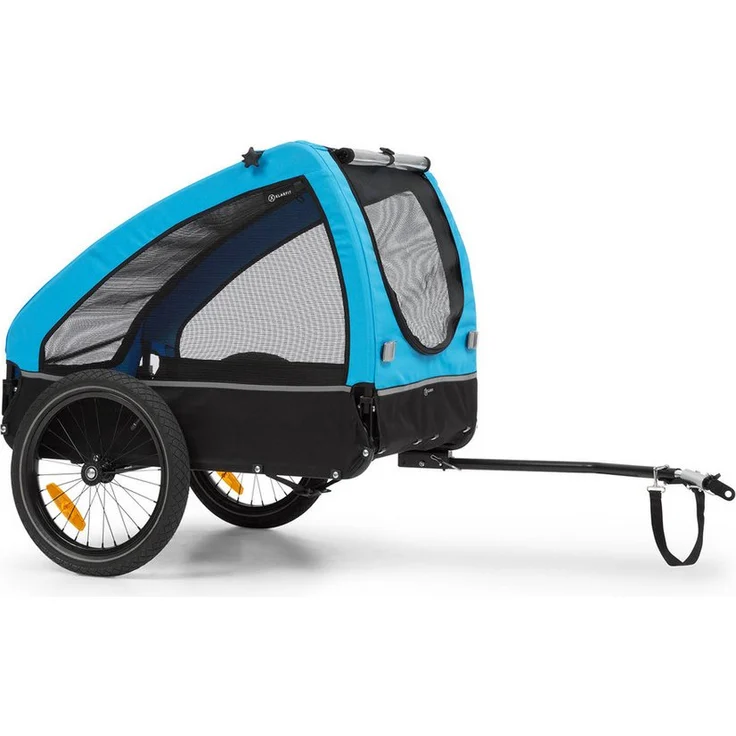 KLARFIT Fahrradkinderanhänger Husky Fahrrad-Hundeanhänger, Hundefahrradanhänger für kleine bis mittelgroße Hunde, 250L Volumen, blau