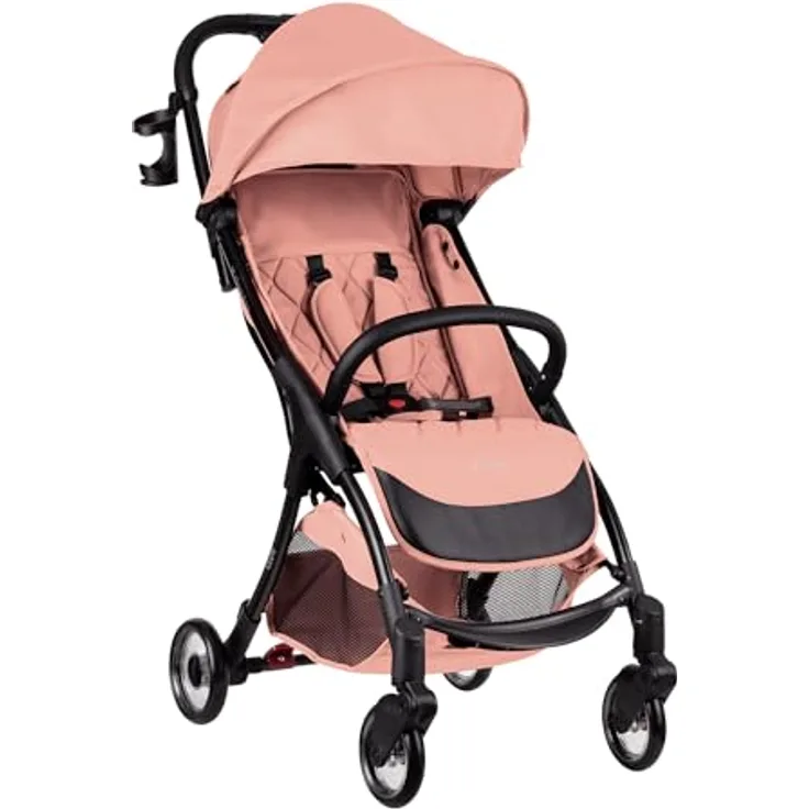 Kikkaboo Kinderwagen Buggy Cloe bis 22 kg Aluminiumrahmen faltbar Getränkehalter, Farben:rosa pink