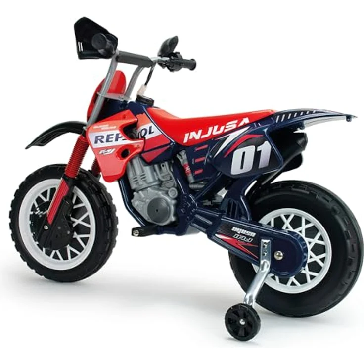 Injusa Repsol Elektromotorrad, Elektrofahrzeug für Kinder ab 3 Jahren mit Racing-Design, Stützrädern und Gaspedal – Bild 5
