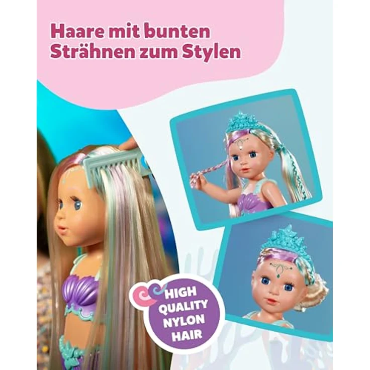 Baby Born Meerjungfrauenpuppe, farbwechselnde Puppe mit Nylon-Haar und Tiara, für Wasser und Badewanne – Bild 3