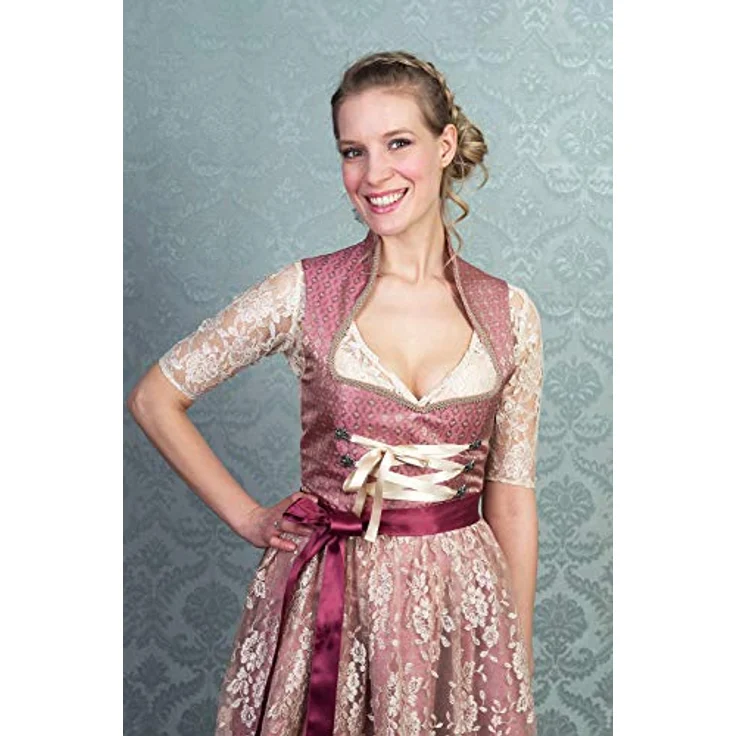 Edelnice Dirndl Diana, Prinzessinnen Dirndl in gold und rosa – Bild 5