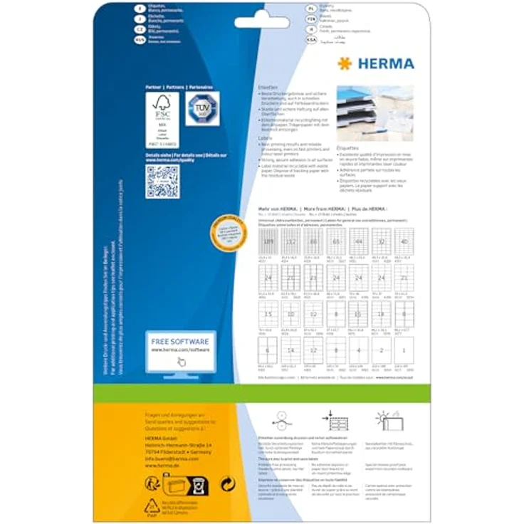 HERMA 5062 Versandetiketten, 200 Stück, selbstklebend, bedruckbar, matt, blanko Papier, 105 x 74 mm, weiß – Bild 2