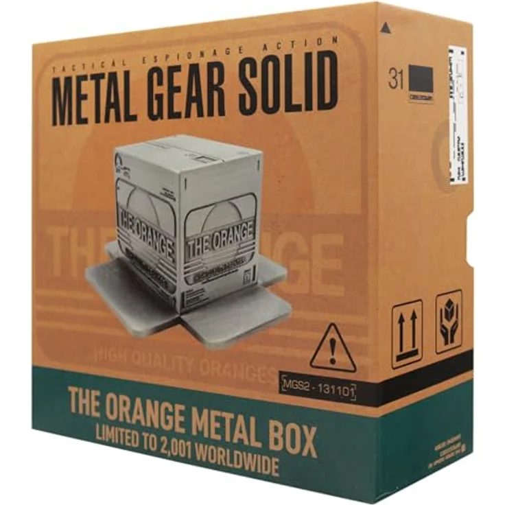 FaNaTtik Metal Gear Solid 2 Limited Edition Replica Cardboard Box, offiziell lizenzierte 3D-Metall-Requisite, individuell nummeriertes Sammlerstück für Gamer, 111 x 105 x 59 mm – Bild 2