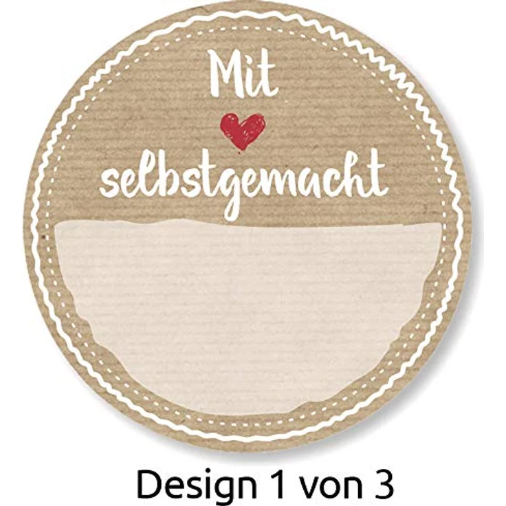 AVERY Zweckform 56818 Marmeladen Etiketten selbstklebend 50 Stück, mit Liebe gemacht, beschriftbar, Naturlook – Bild 3