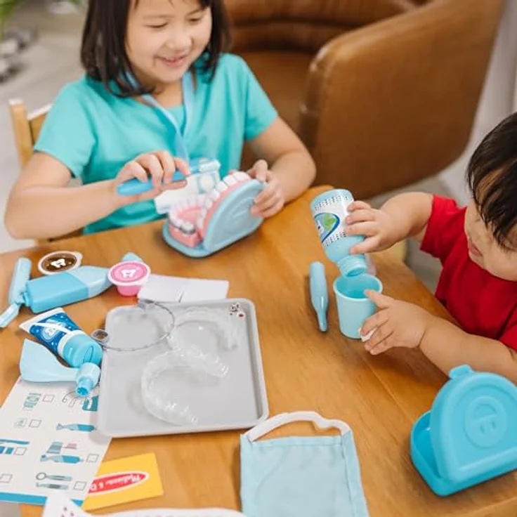 Melissa & Doug Zahnarzt Spielzeug Set für Kinder, Zahnarzt Spielzeug für Kinder, Lernspielzeug für Jungen ab 3 Jahren, Kinderzahnarzt-Spielset, Montessori Kinderspielzeug ab 3 Jahren – Bild 3