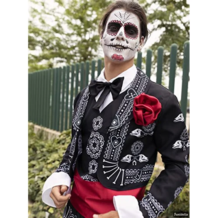 Funidelia Mariachi Kostüm für Herren Tag der Toten, Halloween, Horror - Größe XL, Schwarz – Bild 5