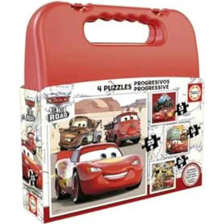 Educa Pixar Cars 4in1 Puzzle Set mit 12/16/20/25 Teilen, Kinderpuzzle für Altersgruppe ab 3 Jahren, mit Lightning McQueen-Motiven – Bild 1