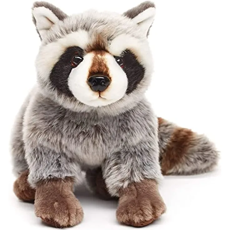Uni-Toys - Waschbär, sitzend - 25 cm (Länge) - Plüsch-Bär, Waldtier - Plüschtier, Kuscheltier