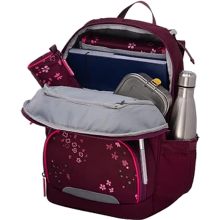 Schneiders Vienna Schulranzen Ergojet Floral Fantasy, ergonomische Schultasche aus 100% recycelten PET-Flaschen, 21 Liter, inklusive LED-Leuchtstab und Sportbeutel – Bild 9