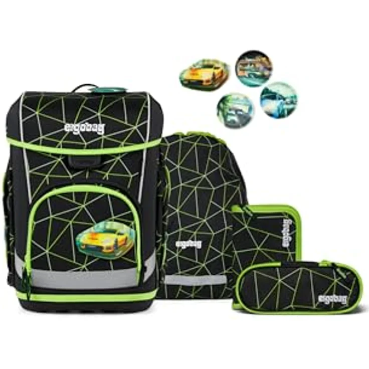 ergobag cubo Light Set ergonomischer Schulranzen, extra leicht mit Hüftgurt, 6-teilig, 860 g, recycelte Materialien, individuelle Gestaltungsmöglichkeiten – Bild 1