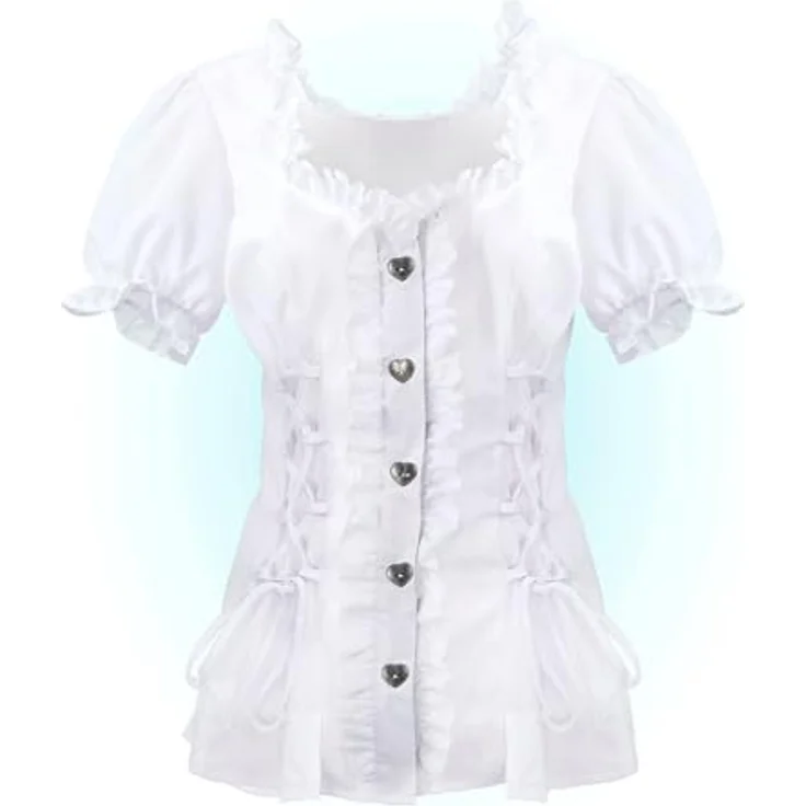 W WIDMANN MILANO Party Fashion Trachtenbluse Damen, figurbetont mit dekorativer Knopfleiste, Größe L, ideal für Bierfest und Volksfest – Bild 4