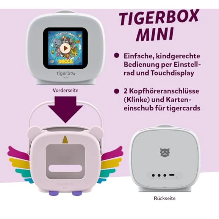 tigermedia tigerbox MINI - Elphi Einhorn | Hörspielbox für Kinder mit 2 Wochen tigertones Zugang, Offline-Modus, Lautstärkebegrenzung und Kopfhöreranschluss, kompatibel mit tigercards – Bild 4