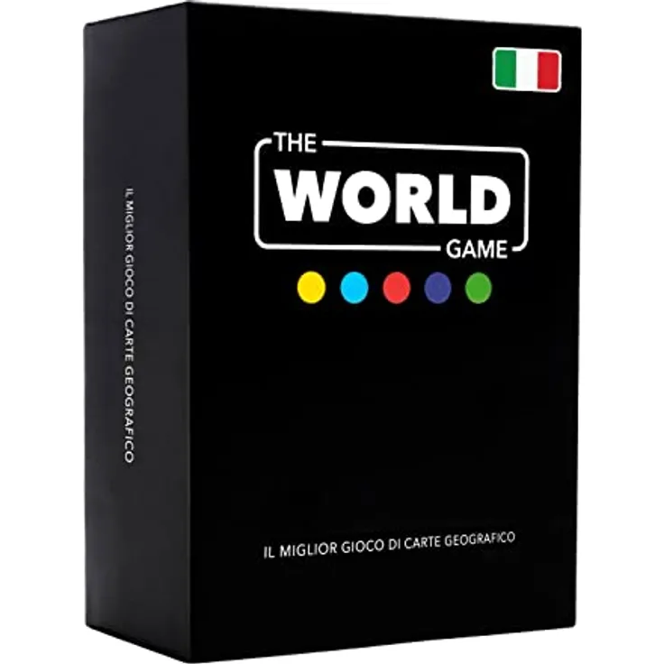 The World Game The World Game - Italienisches Geographie-Kartenspiel für Kinder und Erwachsene - Lernspiel mit 194 Ländern und Weltkarte, Geschenkidee für Jungen und Mädchen